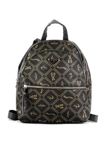 Damski plecak eko czarny Eslee ES89069 miejski na szelkach casual 2 komory