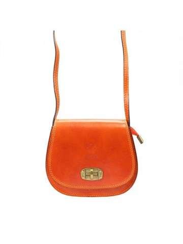 Torebka Skórzana Gregorio 117 Listonoszka Pomarańczowa Naturalna Na Ramię
