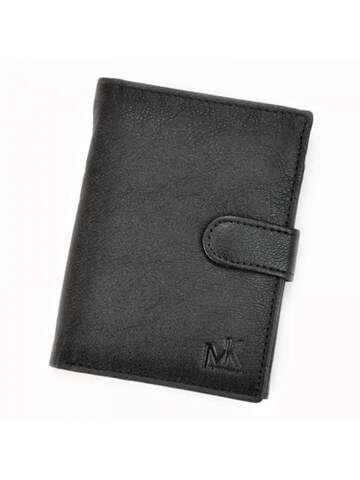 Portfel Skórzany Money Kepper CC 5400B Czarny z Czerwonymi Okuciami