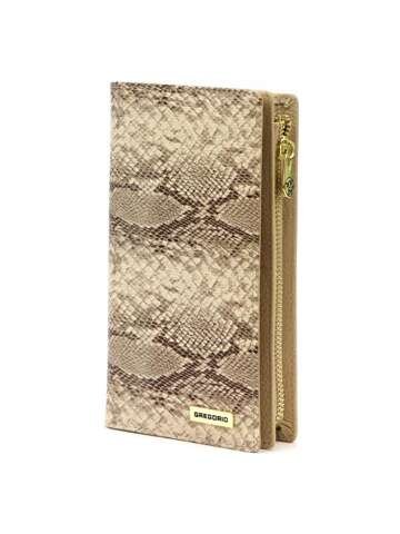 Portfel damski skórzany Gregorio SMC-124 beżowy pionowy RFID Secure