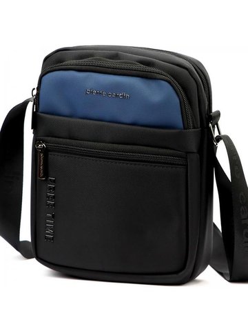 Saszetka męska Pierre Cardin 2061 ALAN09 czarna/niebieska na ramię