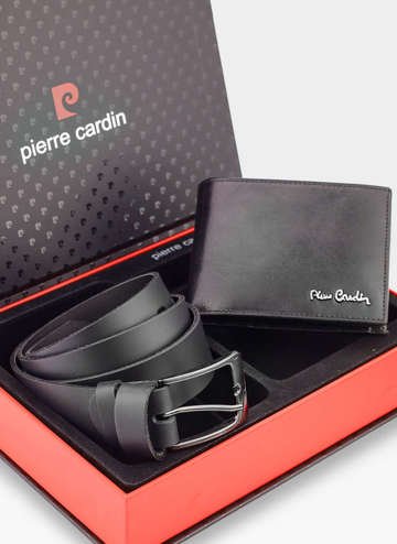 Pierre Cardin x STEVENS Zestaw Prezentowy Męski Portfel Pasek Prezent Skórzany Z1