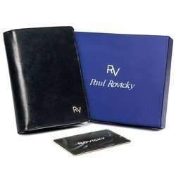 Rozbudowany, pionowy portfel męski bez zapięcia ze skóry naturalnej Rovicky