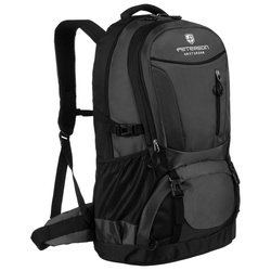 Czarno-szary, turystyczny plecak z poliestru zamykany suwakiem - Peterson