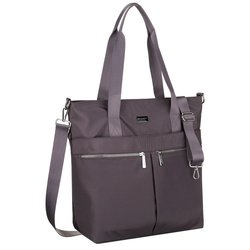 Jednokomorowa shopperka damska z poliestru w szarym kolorze wyposażona w dopinany, regulowany pasek - Peterson