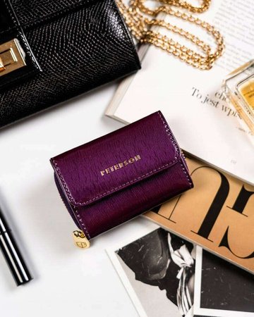 Mały portfel damski z lakierowanej skóry naturalnej Peterson