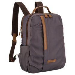 Plecak damski w szarym kolorze, zawieszony na regulowanych szelkach i zamykany suwakiem - Peterson