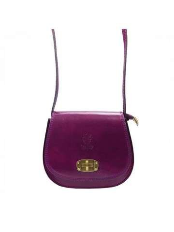 Torebka Skórzana Gregorio 117 Fioletowa Listonoszka Naturalna