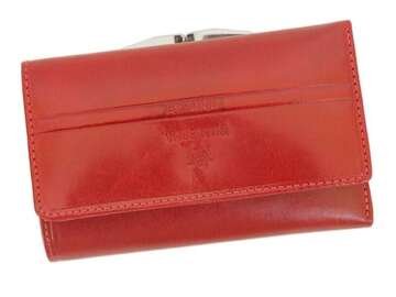 Portfel Damski Emporio Valentini 563 PL10 Skóra Naturalna Czerwony