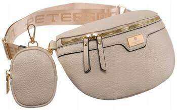 Pojemna saszetka damska na szerokim pasku z dodatkową portmonetką Peterson