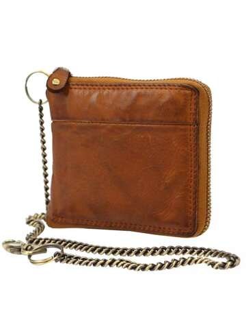 Skórzany portfel damski Gregorio WASH 104B camel-2 średni poziomy