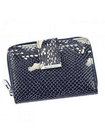 Portfel Damski Jennifer Jones 5198-10 Skóra Naturalna Granatowy