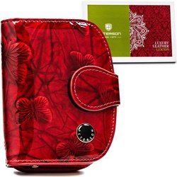 Mały portfel damski z ochroną RFID czerwony na bigiel - Peterson