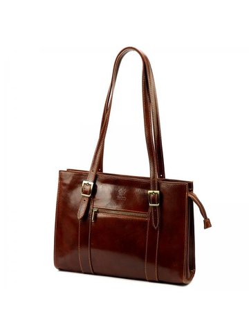 Damska Torebka Skórzana A4 Florence 54 ZIP brązowy