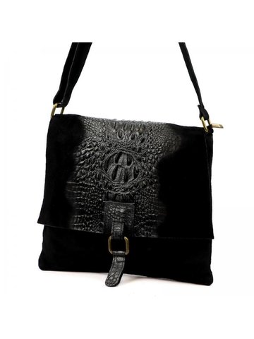Damska Torebka Skórzana Luka 26-076 CROCO czarny