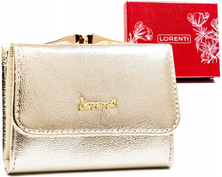 Mały skórzany portfel damski z systemem RFID Lorenti