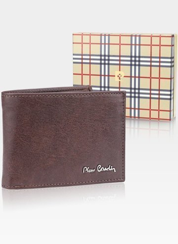Skórzany portfel męski Pierre Cardin Tilak50 8806 RFID brąz
