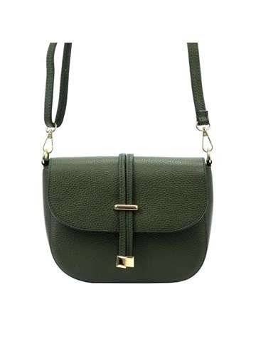 Torebka Skórzana Luka 20-028 DOLLARO Listonoszka Granatowa/Camel/Zielona Ze Skóry Naturalnej Na Ramię