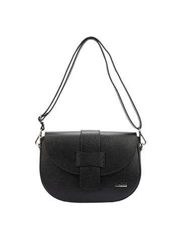 Torebka Skórzana MiaMore 01-026-2 DOLLARO Czarna Listonoszka Elegancka ze Skóry Naturalnej