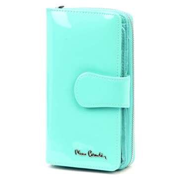 Portfel Damski Pierre Cardin 07 SHINY 116 Turkusowy Skóra Lakierowana i Naturalna