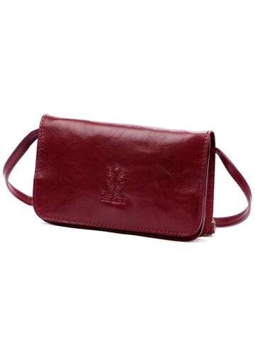 Damska Torebka Skórzana Florence 107 TAMP Bordowa Listonoszka Crossbody