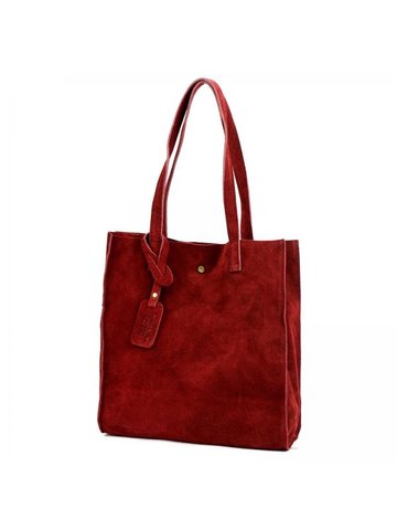 Damska Torebka Skórzana A4 Luka 25-041 ciemny czerwony