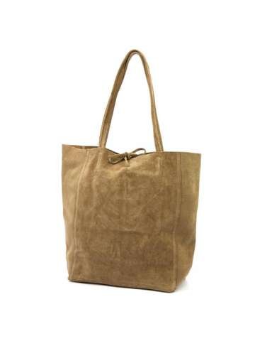 Damska Torebka Skórzana Shopper Taupe A4 Patrizia 419-013-05 na Ramię