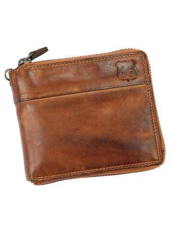 Portfel Męski Route 66 CBL DESIGD 1556 OLDRU Skóra Naturalna Brązowy