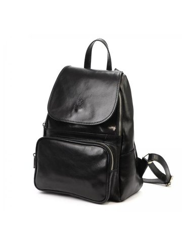 Skórzany plecak damski czarny Florence 2007 na ramię i plecy elegancki