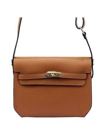 Torebka Skórzana Luka Dollaro Listonoszka Ciemny Camel Ze Skóry Naturalnej