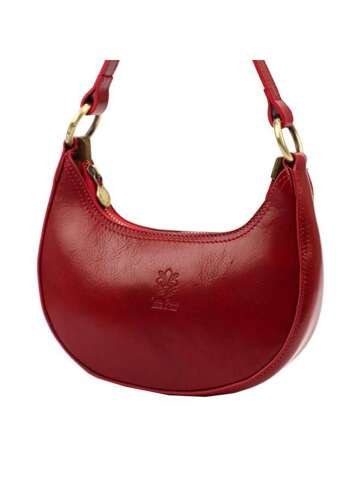 Damska Torebka Skórzana Czerwona Florence 48 D Na Ramię i Do Ręki