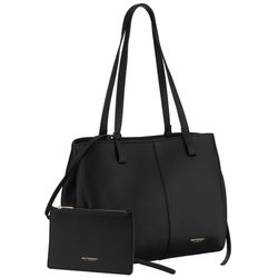 Czarna shopperka damska wykonana ze skóry ekologicznej z praktycznym etui w zestawie - Peterson