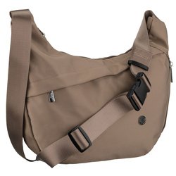 Torebka damska w ciemnobeżowym kolorze wyposażona w kieszeń zewnętrzną - Peterson