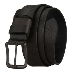 Pasek męski ze skóry naturalnej w czarnym kolorze - Peterson