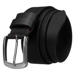 Elegancki, czarny pasek męski ze skóry naturalnej - Peterson