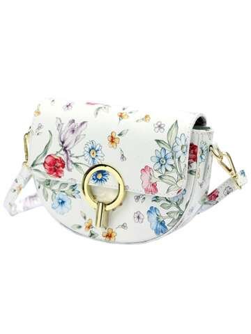 Damska Torebka Skórzana Luka 24-020 FL Biała Listonoszka na Ramię Casual