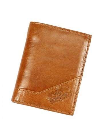 Portfel Męski Charro ITALIA 1379 Skóra Naturalna Camel Fason Klasyczny