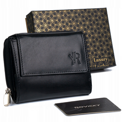 Elegancki skórzany portfel damski z systemem RFID Rovicky