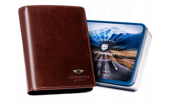 Skórzany portfel męski bez zapięcia — Peterson