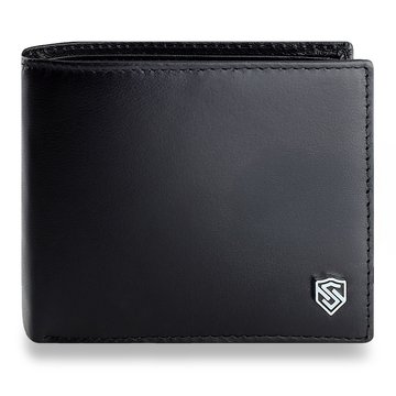 Portfel Męski STEVENS Skórzany 100% Skóra Naturalna Ochrona RFID Poziomy Czarny