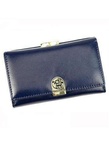 Portfel Damski Gregorio GS-108 Skóra Naturalna Niebieski Poziomy RFID Secure