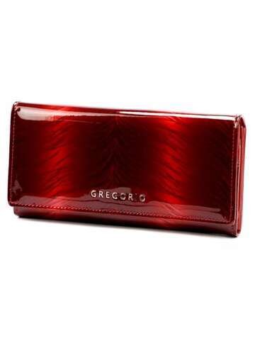 Skórzany portfel damski Gregorio FF-106 czerwony z RFID STOP