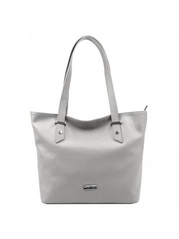 Damska Torebka Skórzana A4 MiaMore 01-058 DOLLARO jasny popiel