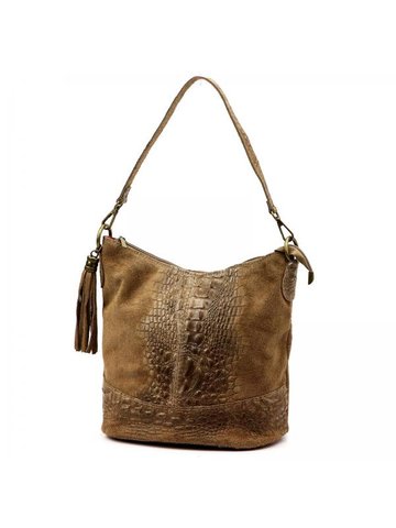 Damska Torebka Skórzana Luka 26-027 CROCO mokka