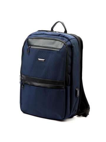 Granatowy plecak B.Cavalli BC1326 unisex miejski A4 na szelkach casual