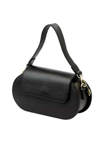 Damska Torebka Skórzana Luka 24-038 DOLLARO Czarna Listonoszka z Odpinanym Paskiem