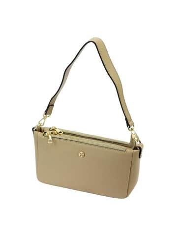 Torebka Damska Skórzana Gregorio 1740 DOLLARO Ciemny Beż Crossbody z Dodatkowym Paskiem