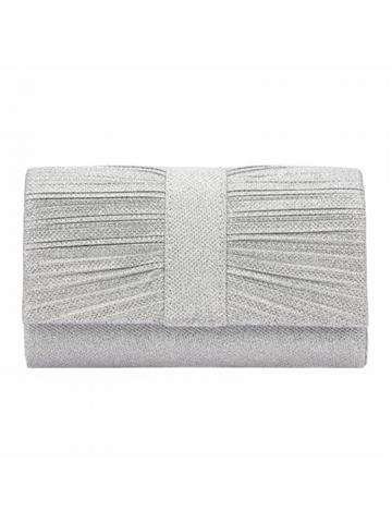 Torebka Damska Jessica A-2182 Srebrna Eko-Skóra Crossbody Kopertówka Wieczorowa