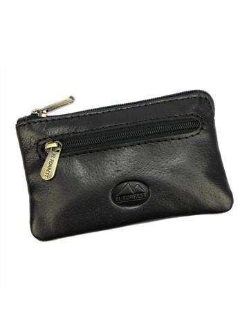 Etui Skórzane na Klucze EL FORREST 6030-61 Czarne z Kieszonką Zewnętrzną