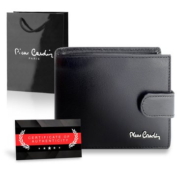 Pierre Cardin elegancki portfel skórzany z Ochroną RFID Torebką Prezentową I Certyfikatem